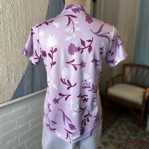 Nike Dri-Fit Purple Floral Short Sleeve Shirt - Picture 7 of 8